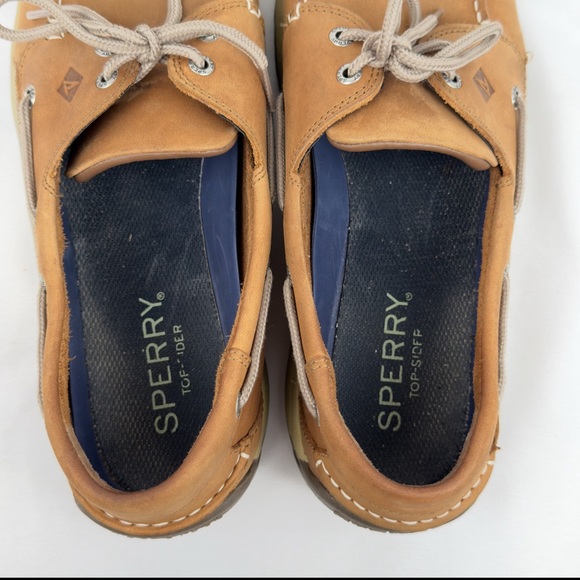 Sperry Top-Sider Wave Driver Boat Shoes Leather Moc Toe Tan Men’s Sz 13 STS21592 - Picture 7 of 13